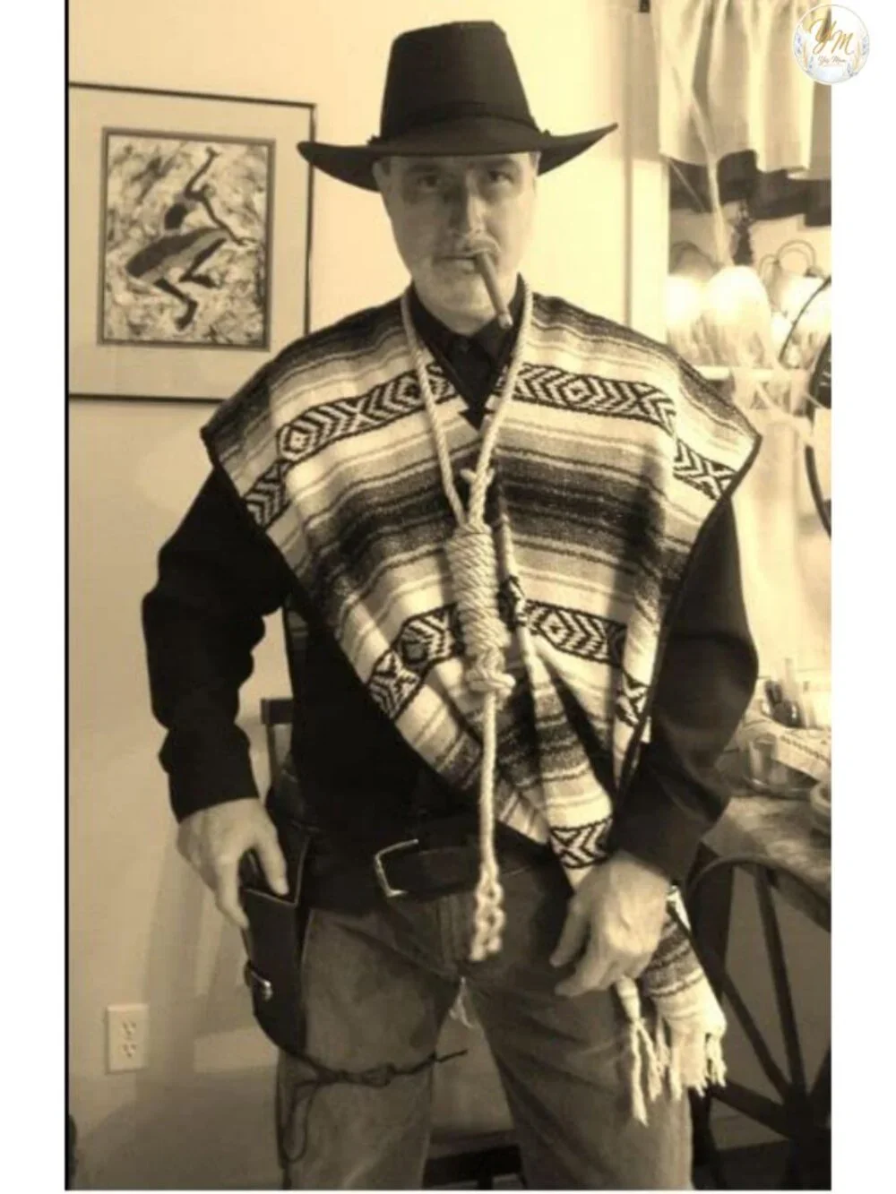 Classic Mexican Blanket Poncho Acrylic Wrap Machine Washable